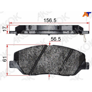 Колодки тормозные перед KIA SORENTO 09- HYUNDAI SANTA-FE 06- AKOK