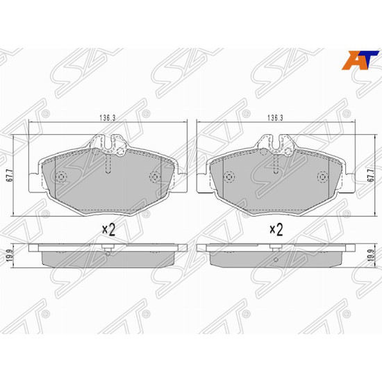 Колодки тормозные перед MERCEDES E200 W211 02-09 SAT