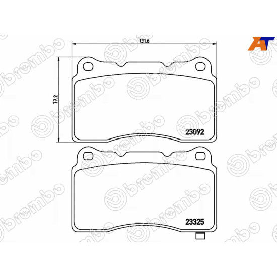 Колодки тормозные перед MITSUBISHI LANCER EVO 98-15/SUBARU IMPREZA WRX 01- BREMBO