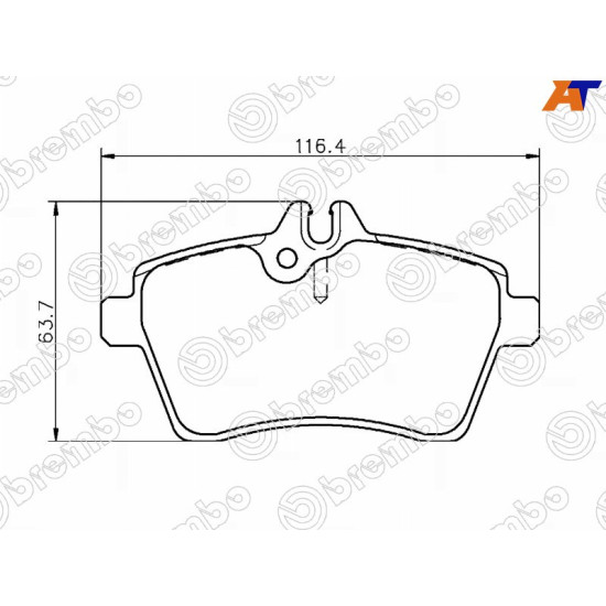 Колодки тормозные передн MERCEDES A-CLASS W169 04-/B-CLASS W245 05- BREMBO