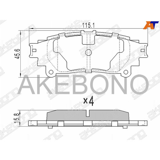 Колодки тормозные зад LEXUS RX350/450 08-/HIGHLANDER 13-/PRIUS ZVW40 AKEBONO