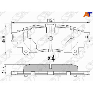 Колодки тормозные зад LEXUS RX350/450 08-/HIGHLANDER 13- SAT