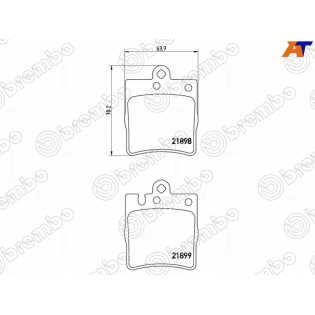 Колодки тормозные зад MERCEDES C-CLASS W203/CL203/S203/C208/ E-CLASS W210/S210/ CLK-CLASS R171/R230 BREMBO