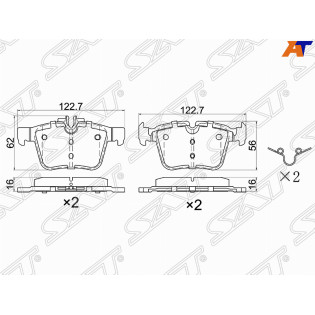 Колодки тормозные зад MERCEDES C180/C200 W205 13- SAT