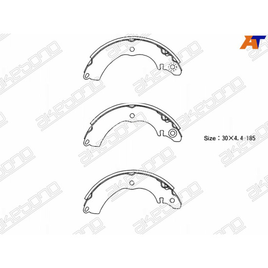 Колодки тормозные зад MITSUBISHI LANCER IX 03-/COLT 02-/COLT PLUS 02-/HONDA LEGEND 04- AKEBONO