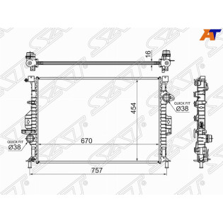 Радиатор FORD C-MAX  10-/FORD FOCUS III  1,6T/FORD GALAXY  06-/FORD KUGA 08-/FORD MONDEO IV 07-/S-MA SAT