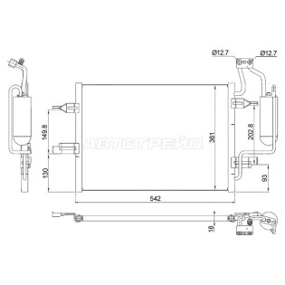 Радиатор кондиционера OPEL  MERIVA A 03-09 SAT