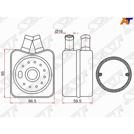 Радиатор масляный AUDI A2 00-/A3 96-03/A4 96-08/MITSUBISHI LANCER 07-/SKODA FABIA 99-/OCTAVIA 96-/VO SAT