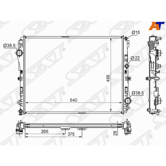 Радиатор Mercedes-Benz E-Class 16-20 / S-Class 13-20 / GLC 14-19 / SL-Class 12- SAT