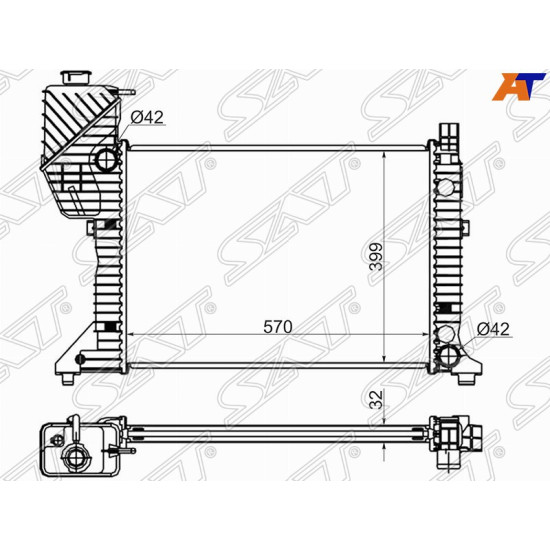 Радиатор Mercedes-Benz Sprinter 95-06 SAT