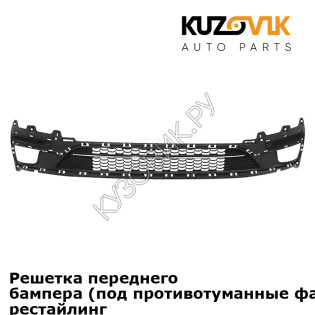 Решетка переднего бампера (под противотуманные фары) Kia Rio 3 (2015-2017) рестайлинг KUZOVIK