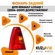 Фонарь задний левый Renault Logan 1 (2004-2009) KUZOVIK